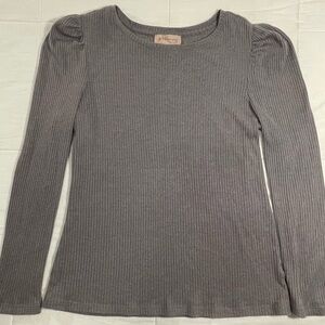 Philosophy Light Gray Ribbed Knit Top